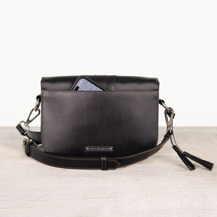 Signature Stirrup - Riding Stirrup Crossbody Luxury Leather Handbag in Black