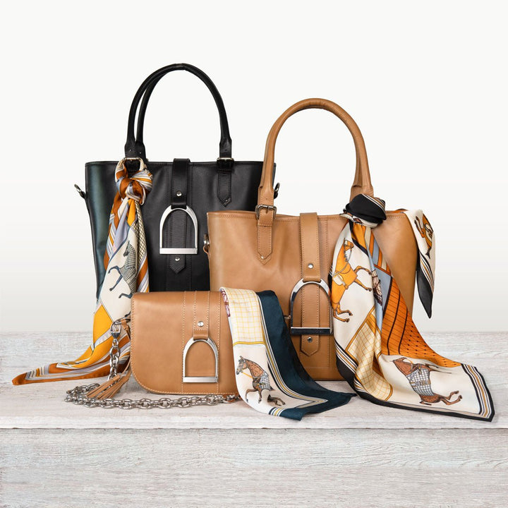 Signature Stirrup - Riding Stirrup Crossbody Luxury Leather Handbag in Black