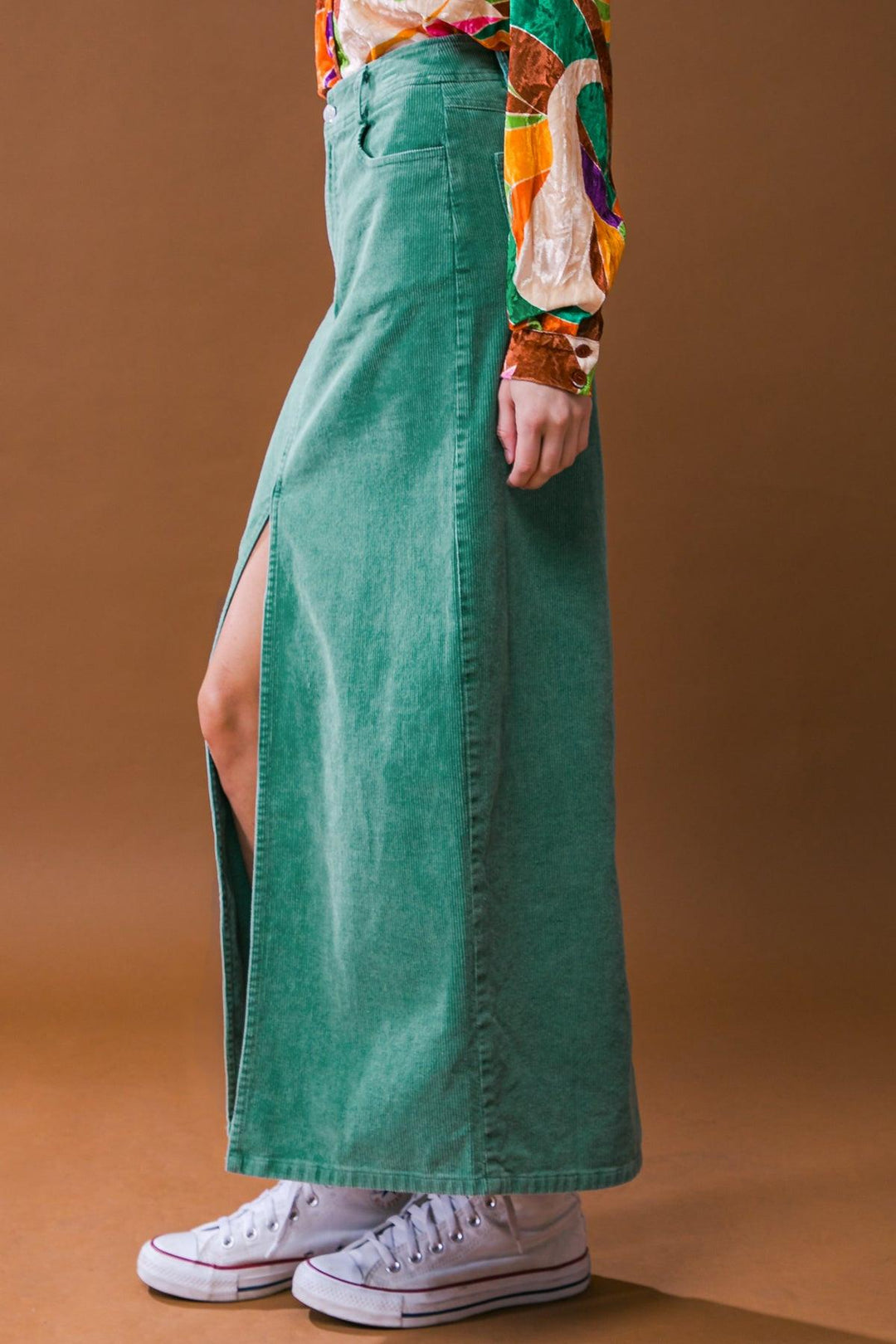 Perfect Pick Corduroy Midi Skirt from KADOU Boutique