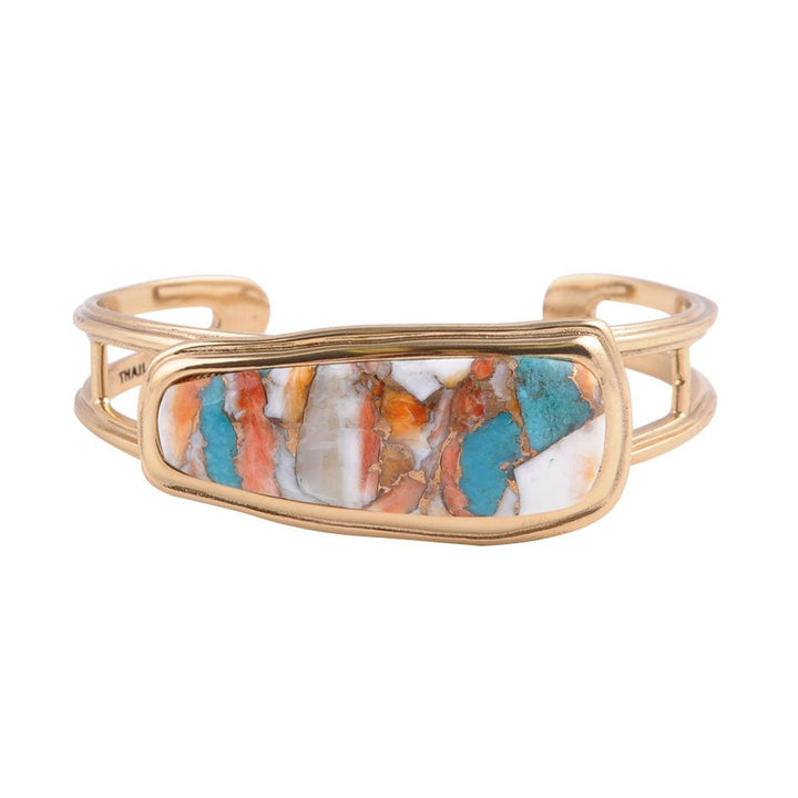 Simplicity Refined Blue Spiny Oyster/Turquoise Golden Bracelet