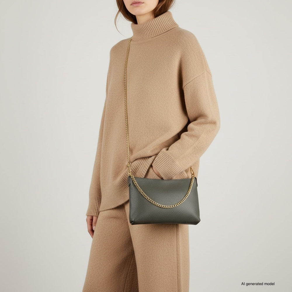 Italian Full-Grain Leather Crossbody Bag | Mantova from KADOU Boutique