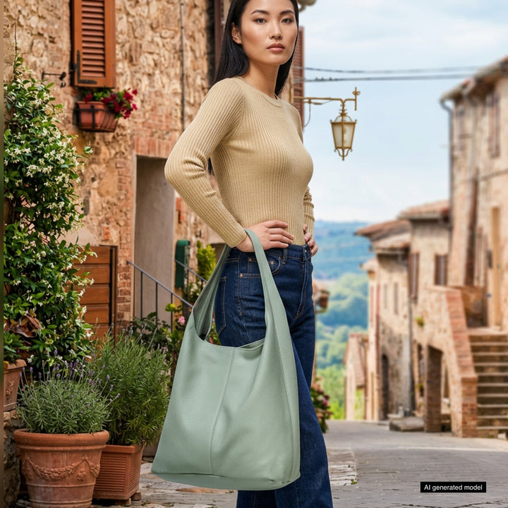 Italian Full-Grain Leather Hobo Bag | Siena