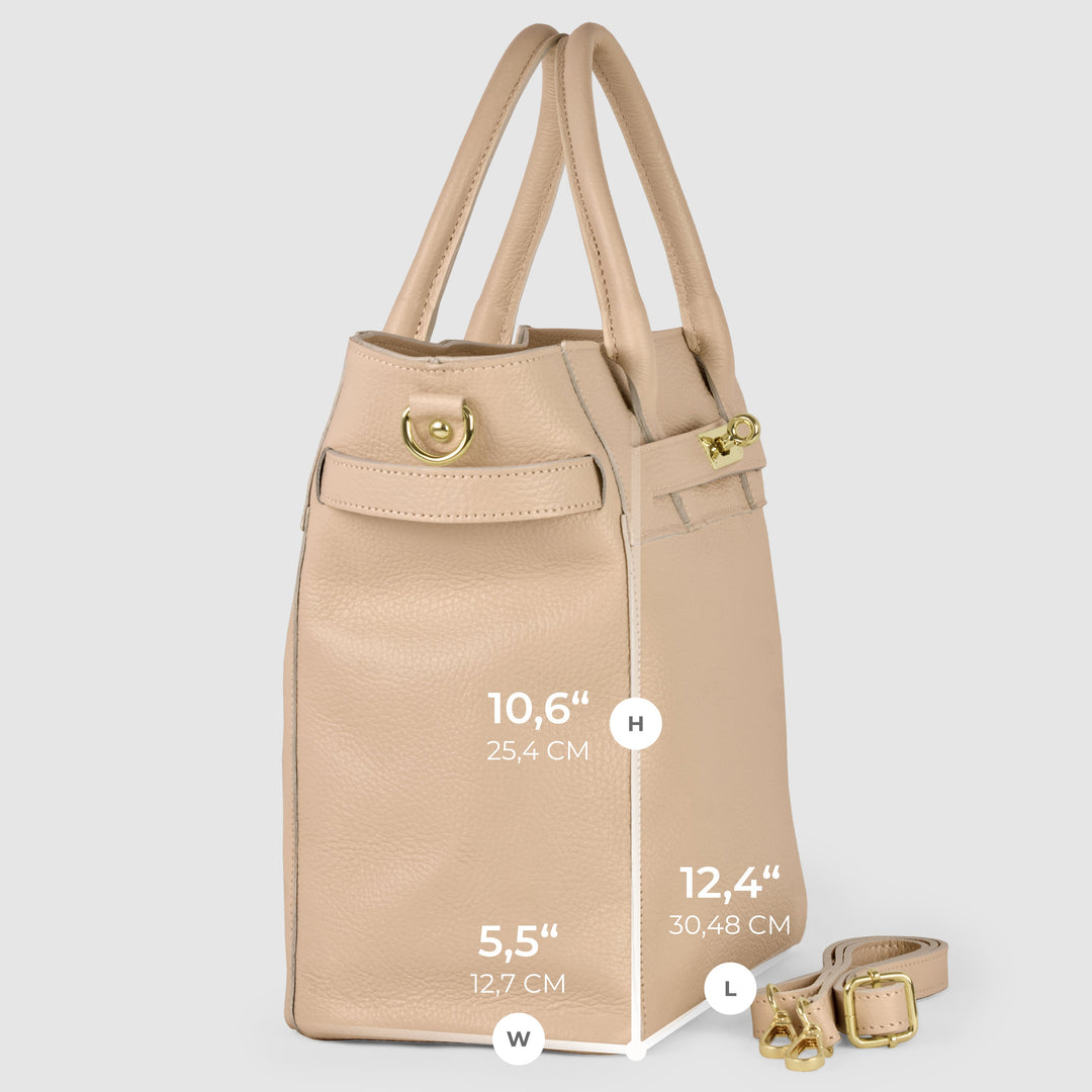Italian Full-Grain Leather Top-Handle Bag | Cesena