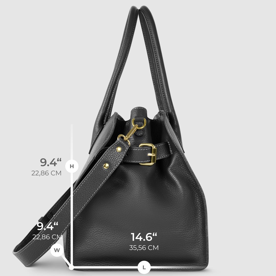 Italian Full-Grain Leather Top-Handle Bag | Asti