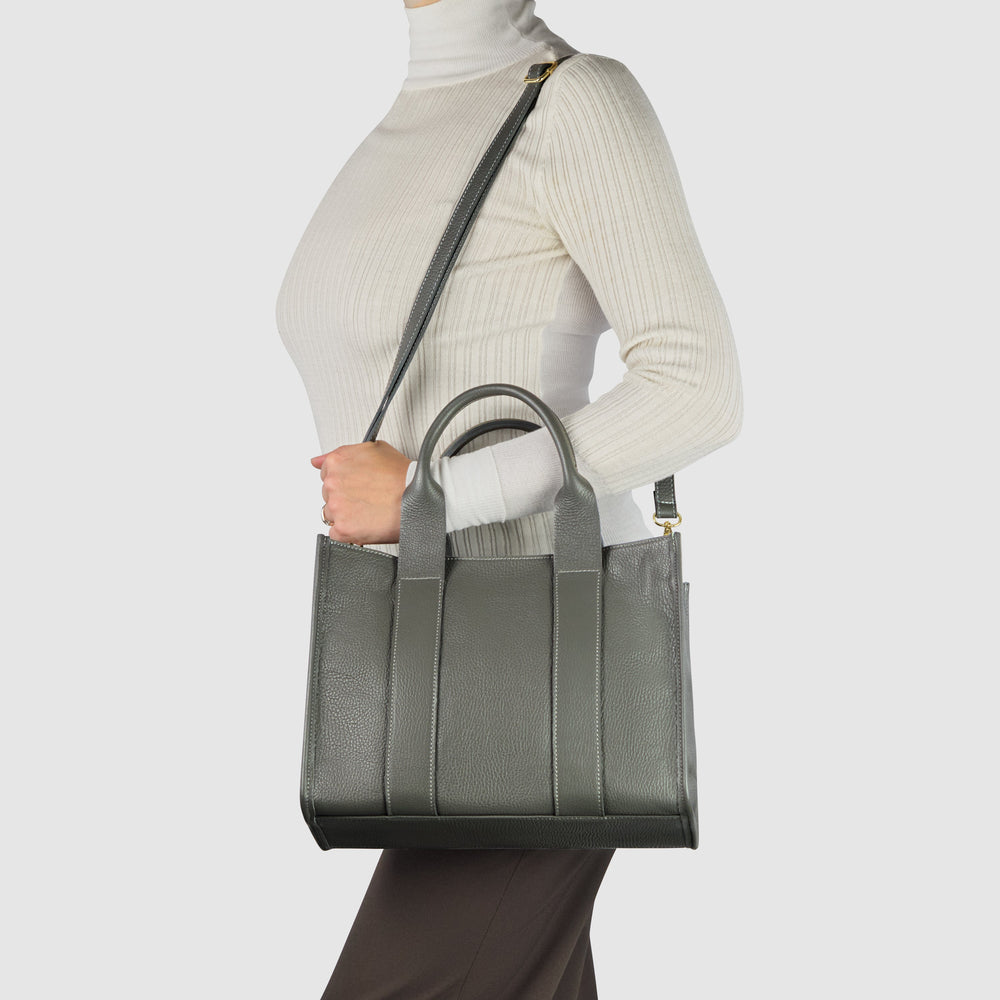 Italian Full-Grain Leather Tote Bag | Monza from KADOU Boutique