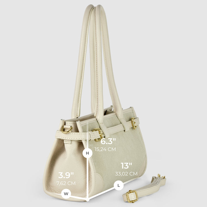 Italian Genuine Suede &amp; Full-Grain Leather Shoulder Bag | Lodi