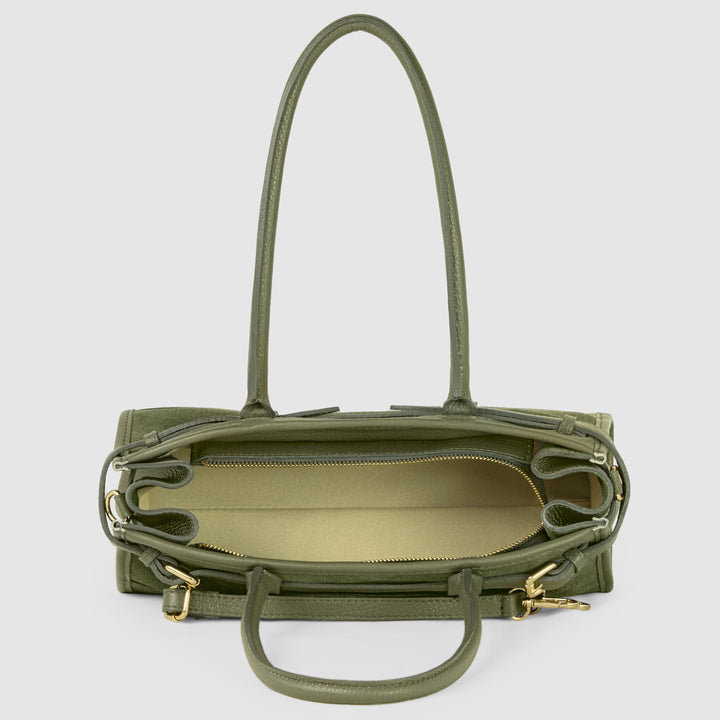 Italian Genuine Suede &amp; Full-Grain Leather Shoulder Bag | Lodi