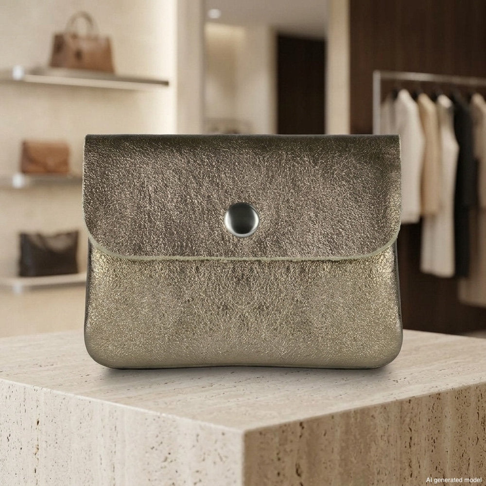 Italian Genuine Metallic Suede Wallet | Assisi from KADOU Boutique