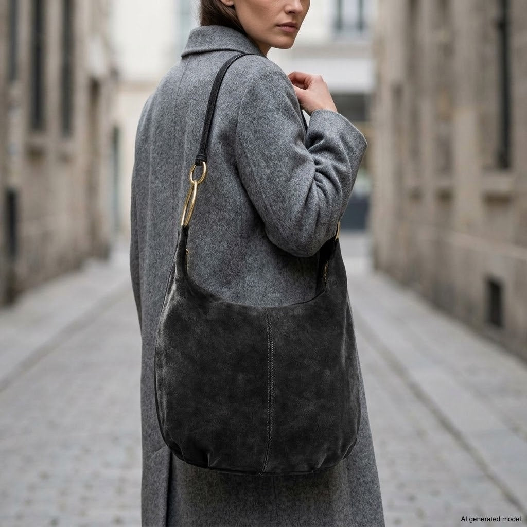 Italian Genuine Suede Hobo Bag | Belluno