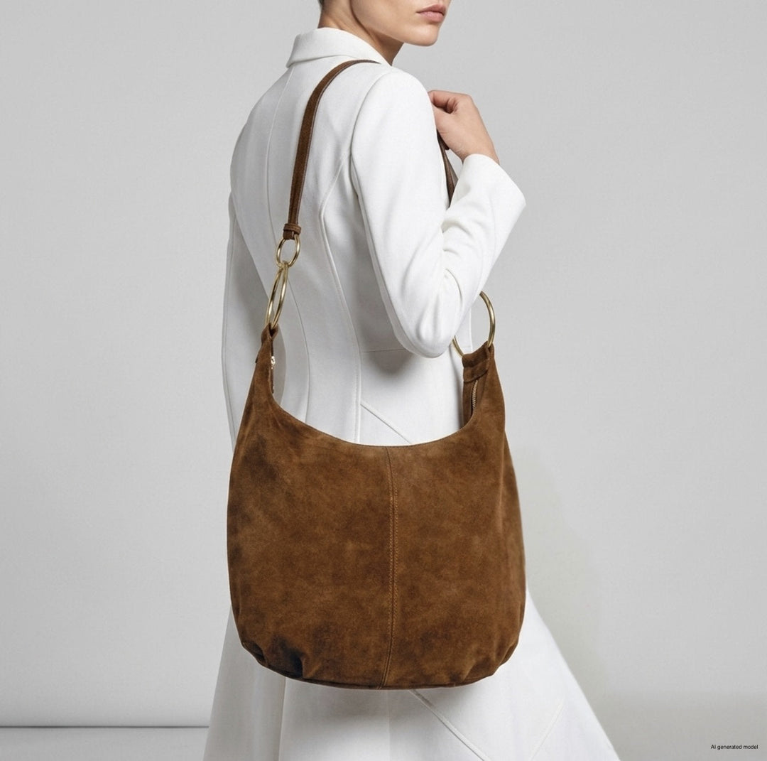 Italian Genuine Suede Hobo Bag | Belluno