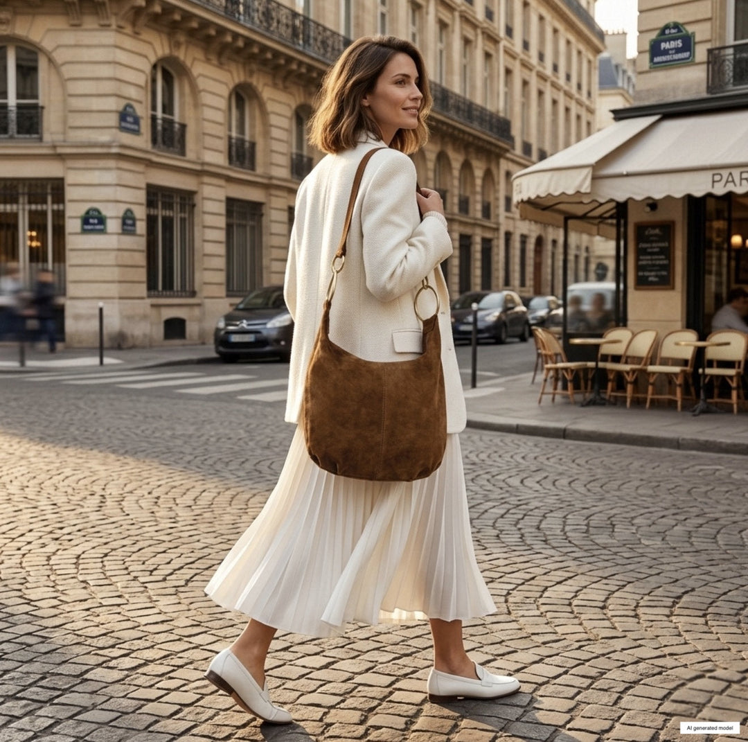 Italian Genuine Suede Hobo Bag | Belluno