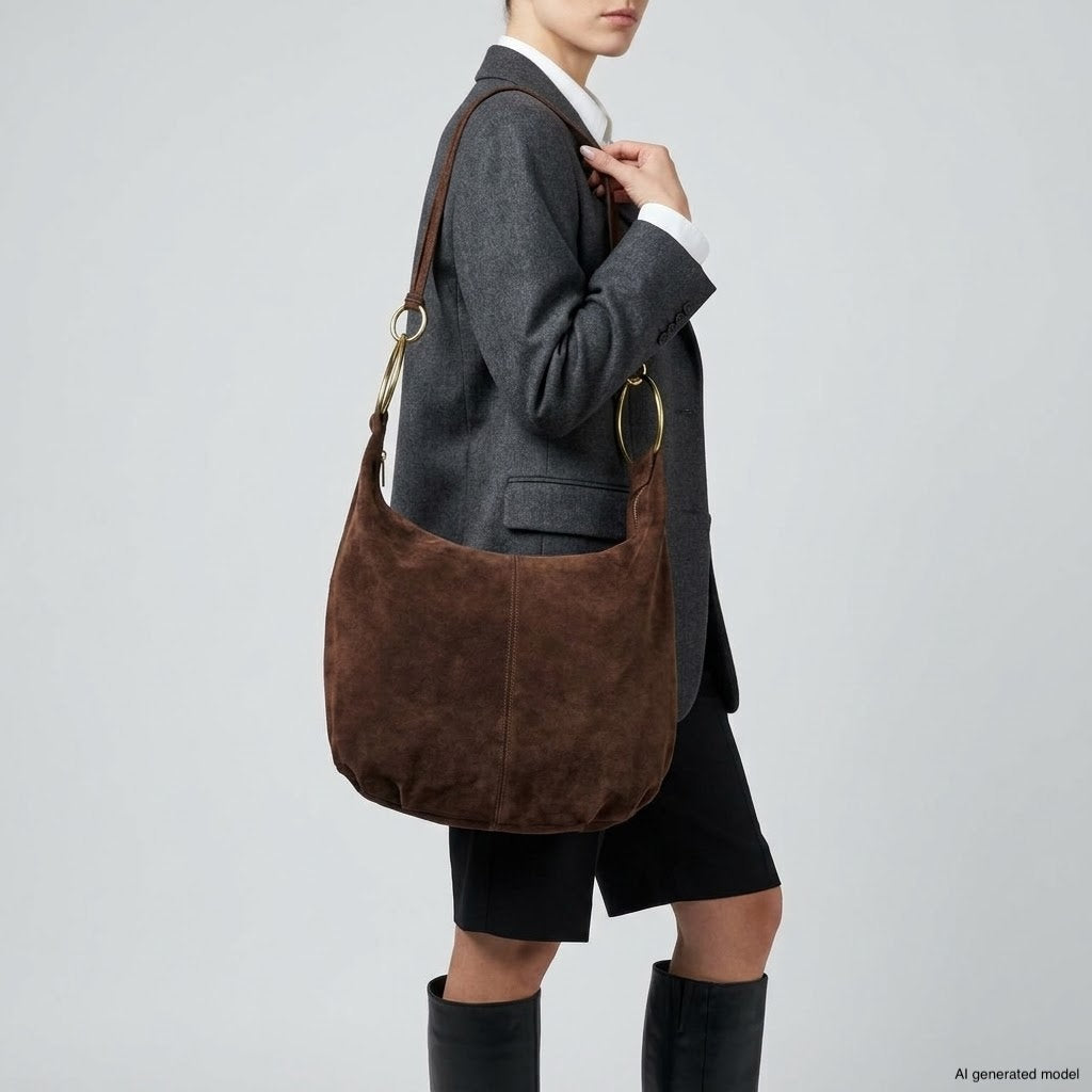 Italian Genuine Suede Hobo Bag | Belluno