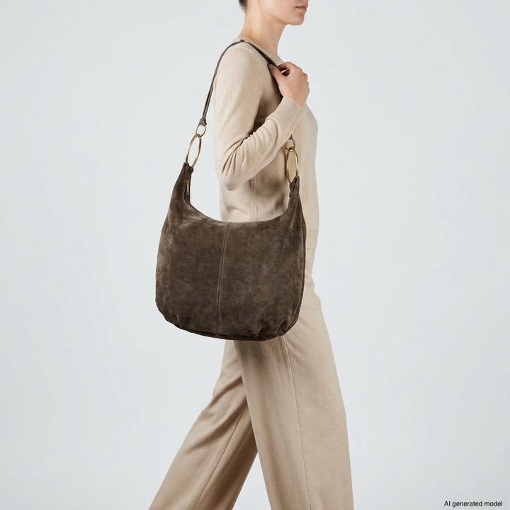 Italian Genuine Suede Hobo Bag | Belluno