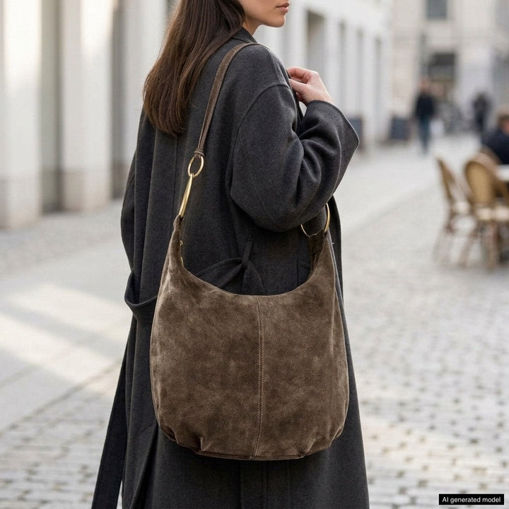 Italian Genuine Suede Hobo Bag | Belluno