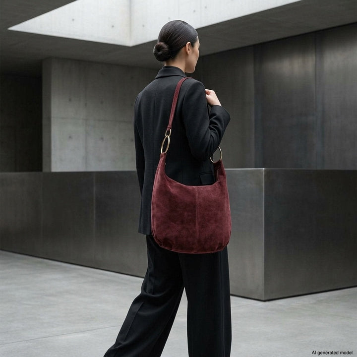Italian Genuine Suede Hobo Bag | Belluno