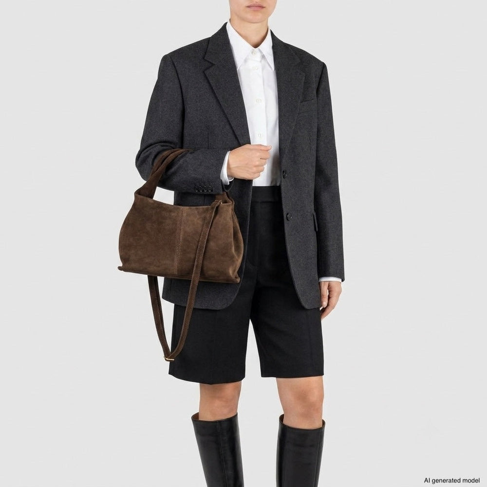 Italian Genuine Suede Shoulder Bag | Ferrara from KADOU Boutique