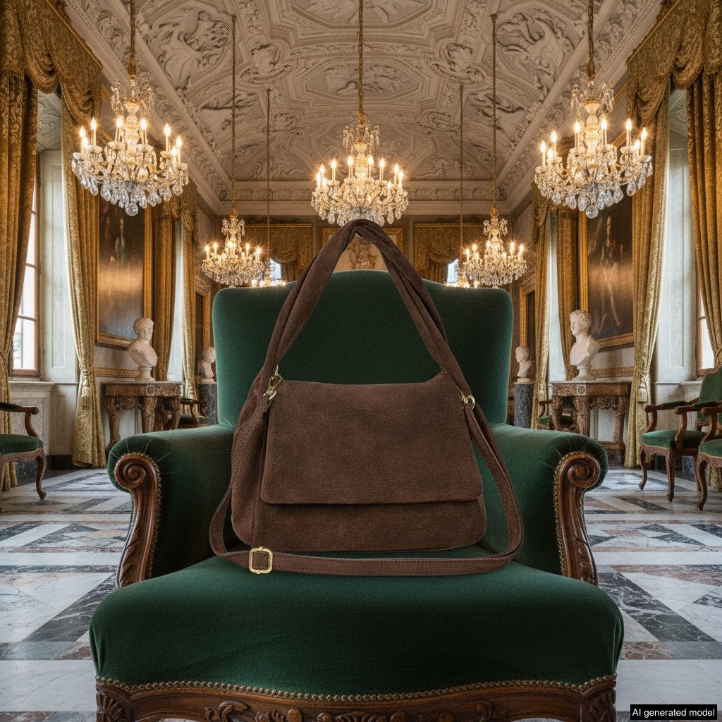 Italian Genuine Suede Top-Handle Bag | Ravenna