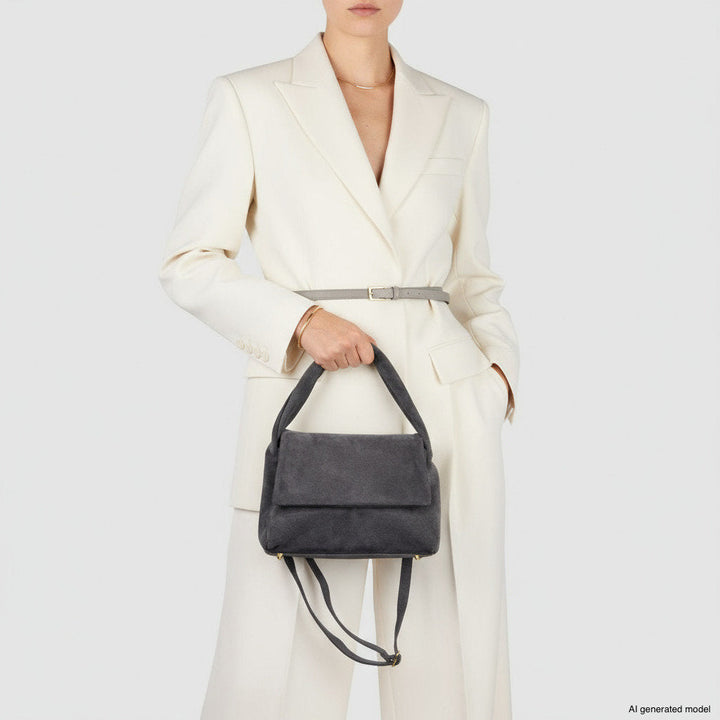 Italian Genuine Suede Top-Handle Bag | Ravenna