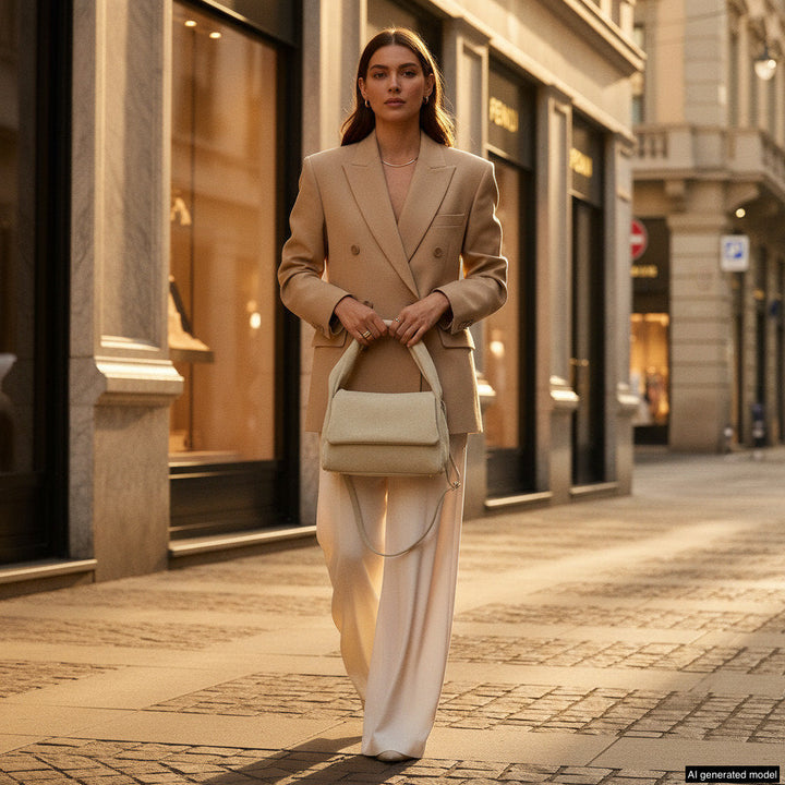 Italian Genuine Suede Top-Handle Bag | Ravenna