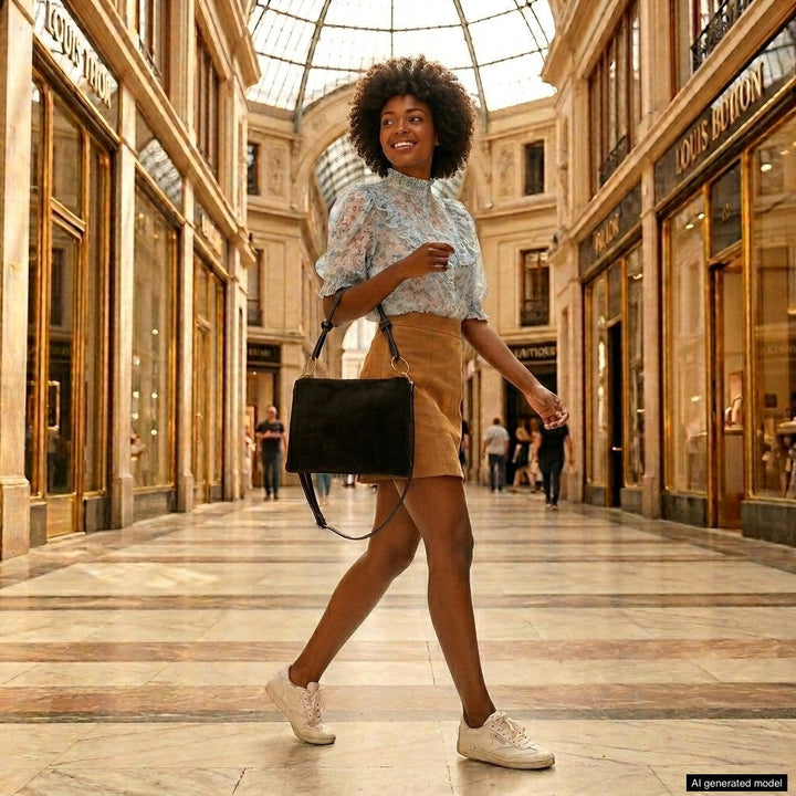 Italian Genuine Suede Shoulder Bag | Modena