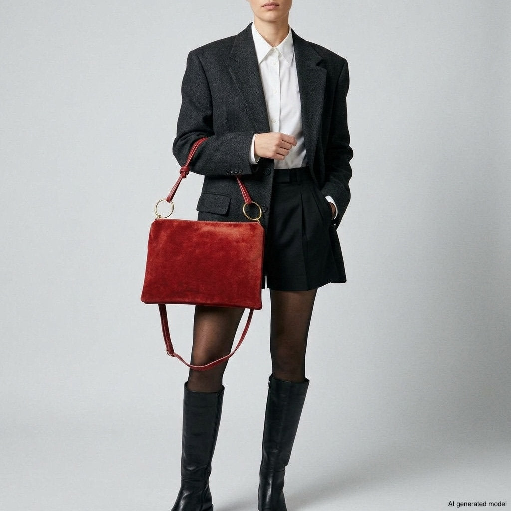 Italian Genuine Suede Shoulder Bag | Modena