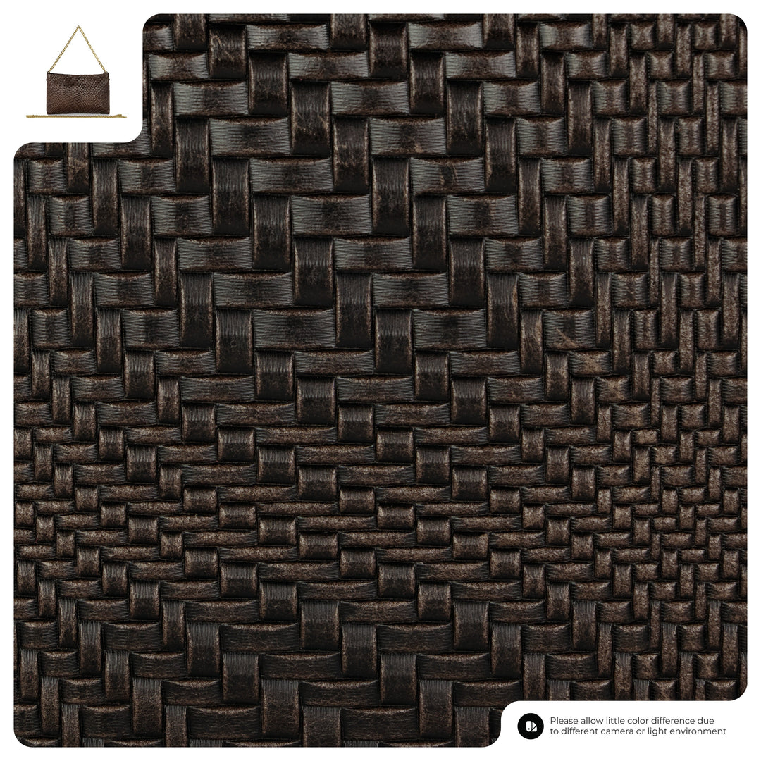 Italian Genuine Basketweave-Embossed Suede Crossbody Bag | Bergamo