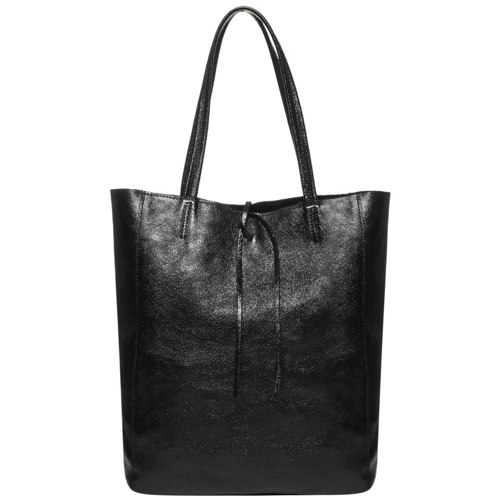 Italian Genuine Metallic Suede Tote Bag | Pisa