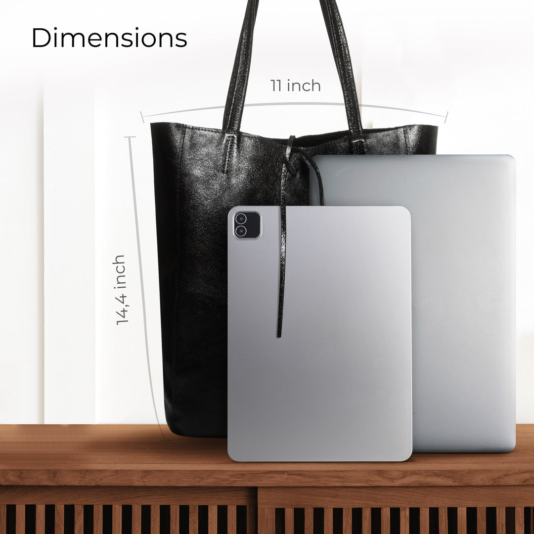 Italian Genuine Metallic Suede Tote Bag | Pisa
