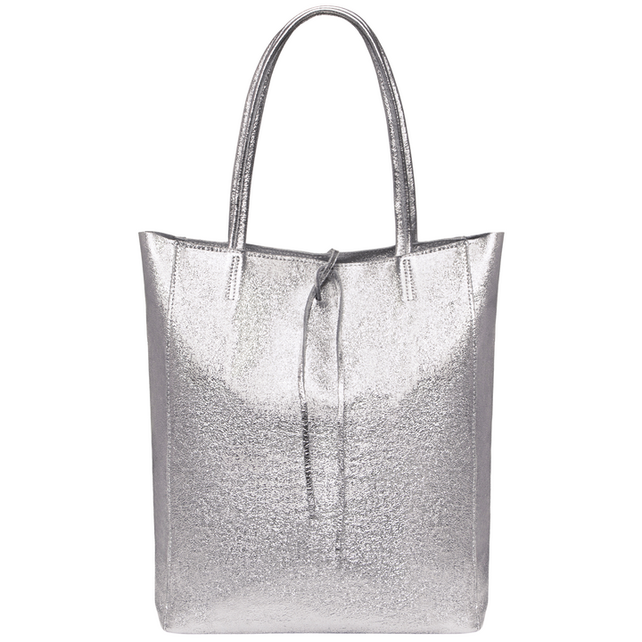 Italian Genuine Metallic Suede Tote Bag | Pisa