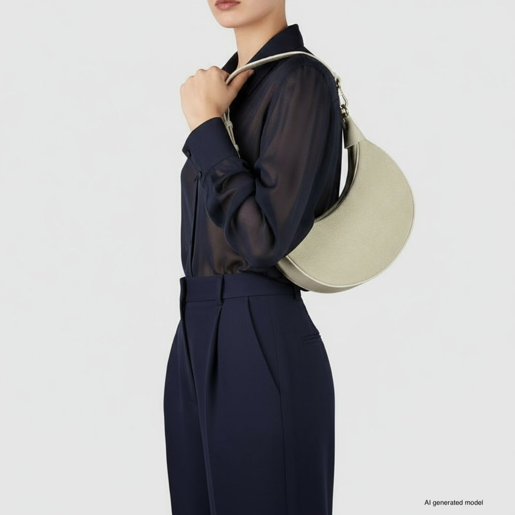 Italian Genuine Suede &amp; Full-Grain Leather Shoulder Bag | Arezzo