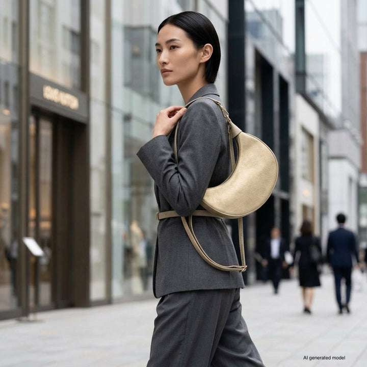 Italian Genuine Suede &amp; Full-Grain Leather Shoulder Bag | Arezzo