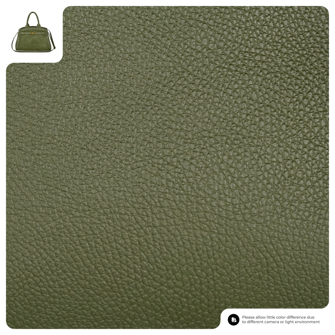 Italian Genuine Suede &amp; Full-Grain Leather Top-Handle Bag | Forlì