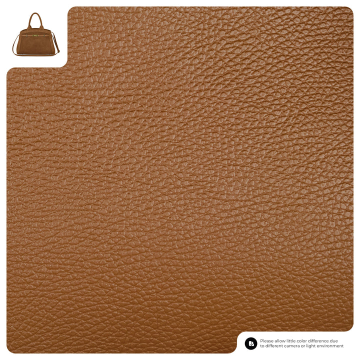 Italian Genuine Suede &amp; Full-Grain Leather Top-Handle Bag | Forlì