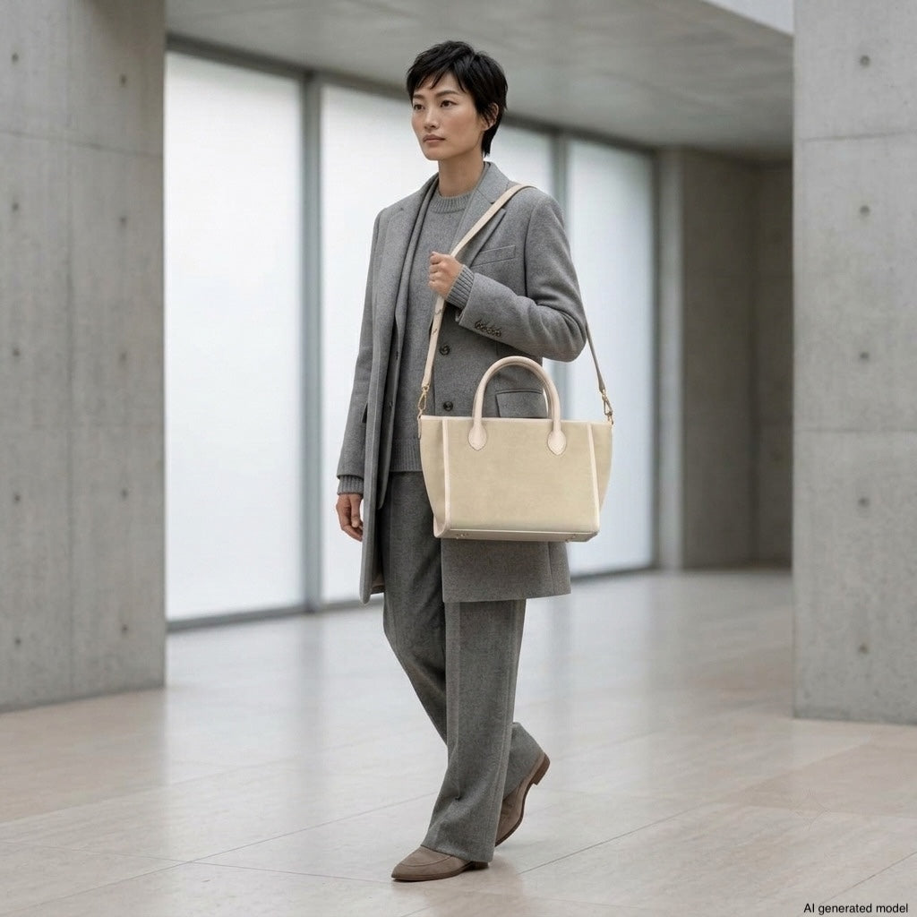 Italian Genuine Suede &amp; Full-Grain Leather Top-Handle Bag | Alba