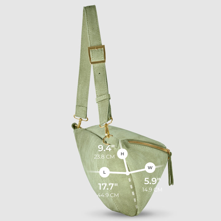 Italian Genuine Suede Crossbody Bag | Genova
