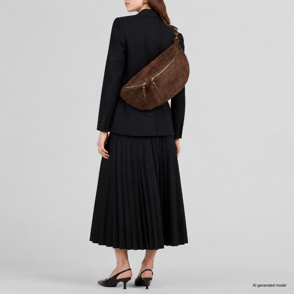 Italian Genuine Suede Crossbody Bag | Genova from KADOU Boutique