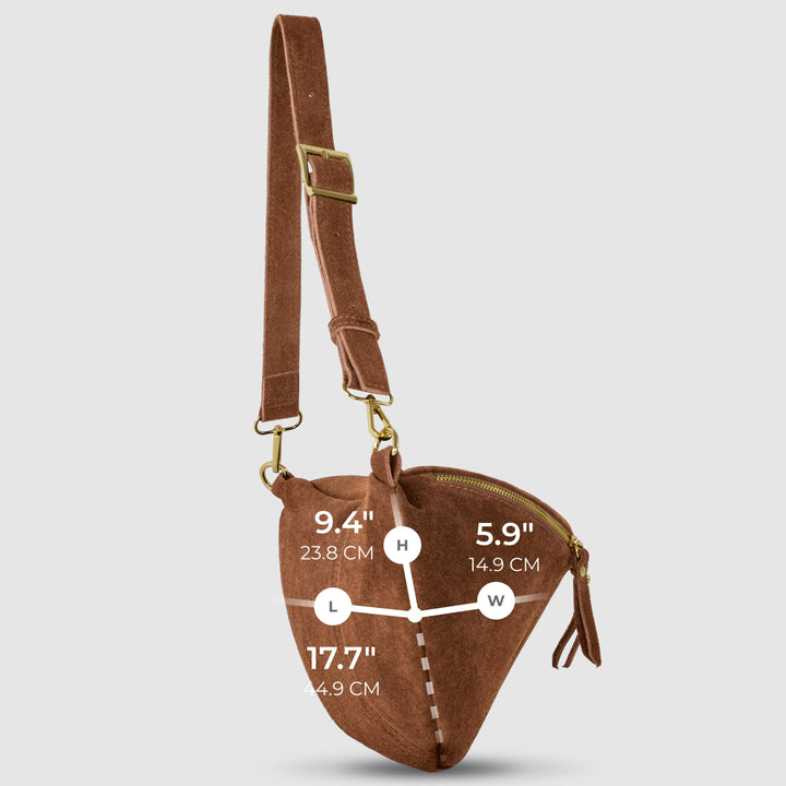 Italian Genuine Suede Crossbody Bag | Genova