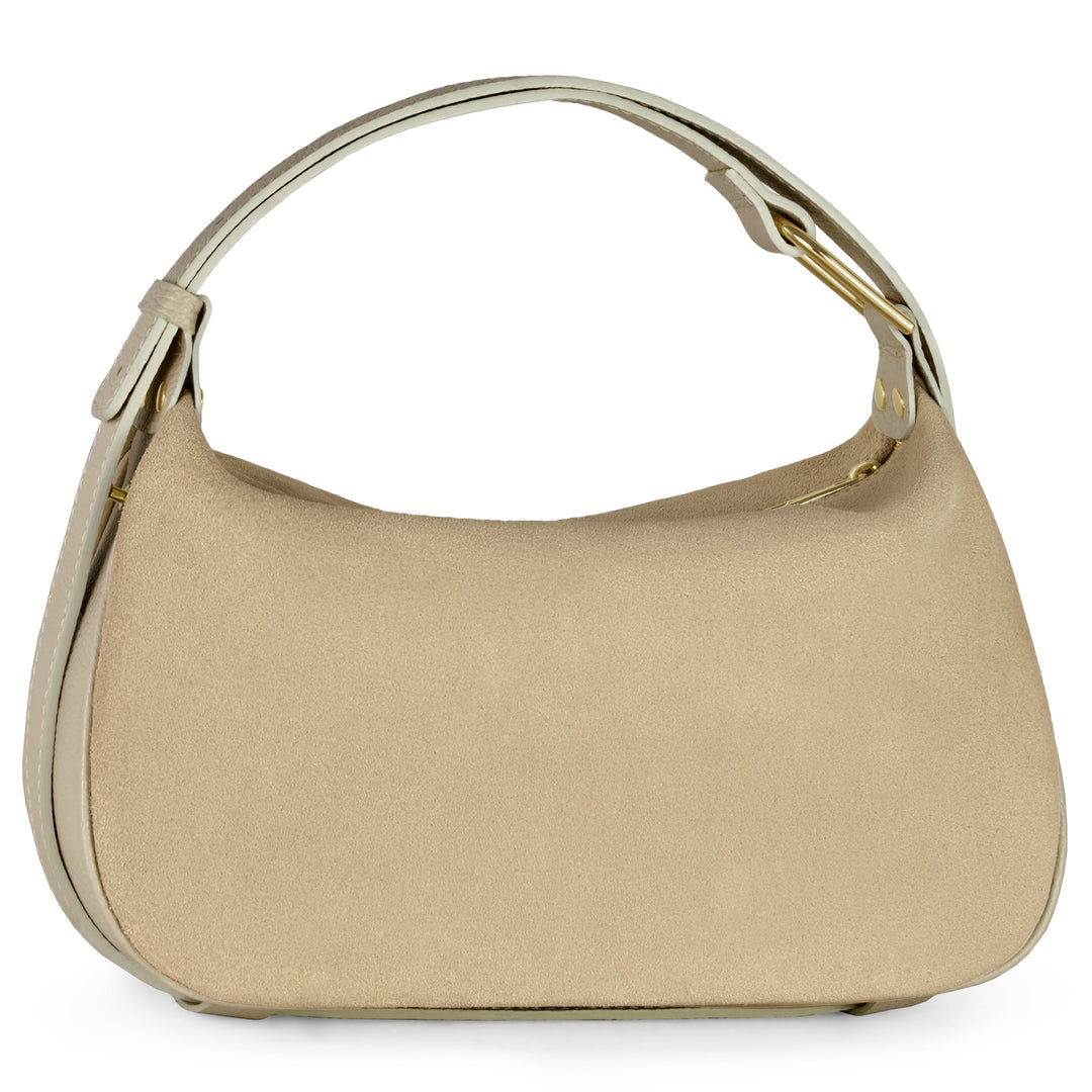 Italian Genuine Suede &amp; Full-Grain Leather Crossbody Bag | Cremona