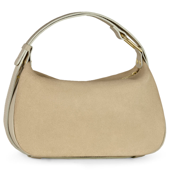 Italian Genuine Suede &amp; Full-Grain Leather Crossbody Bag | Cremona