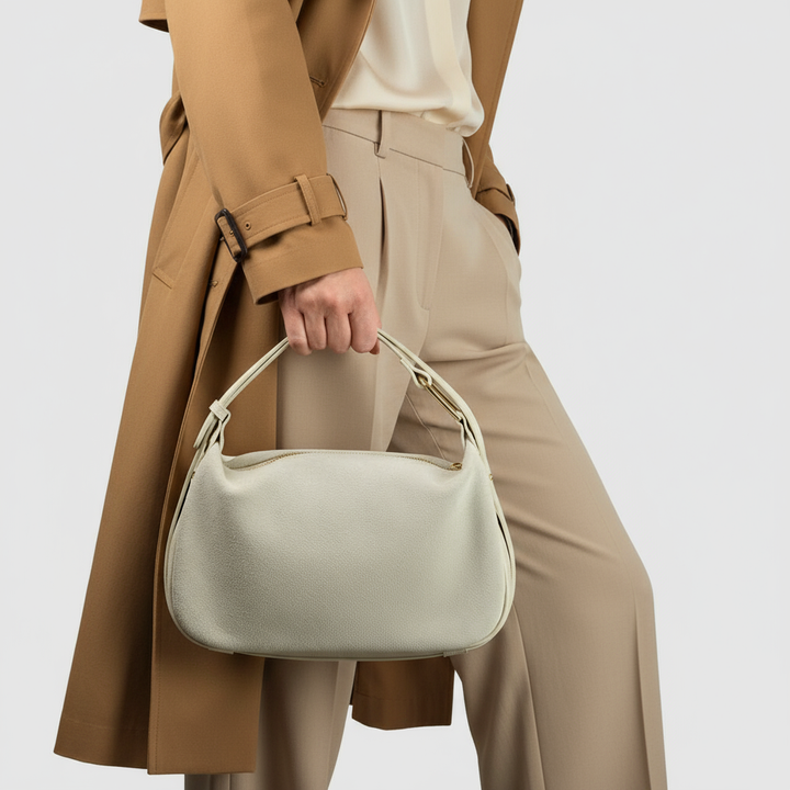 Italian Genuine Suede &amp; Full-Grain Leather Crossbody Bag | Cremona