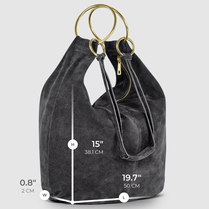 Italian Genuine Suede Hobo Bag | Belluno