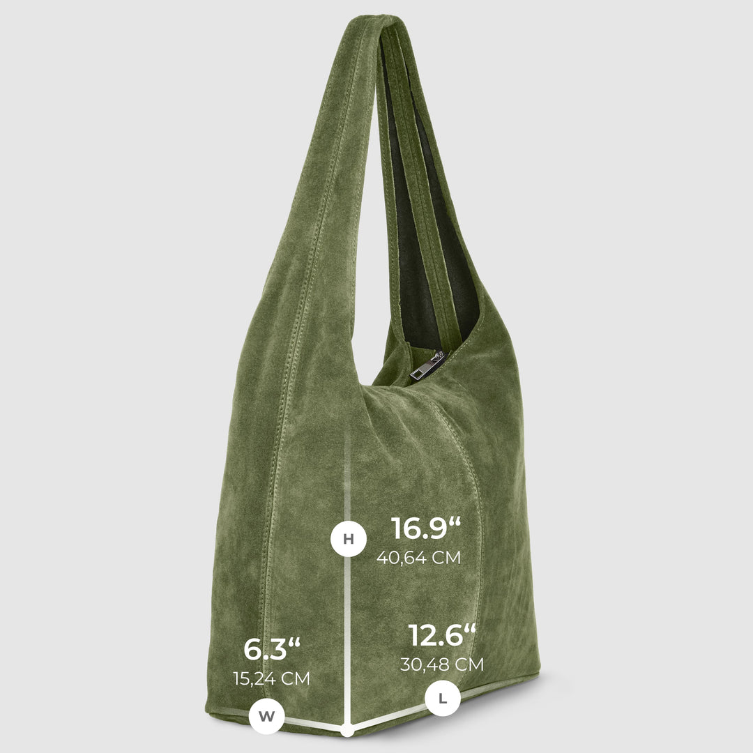 Italian Genuine Suede Hobo Bag | Palermo