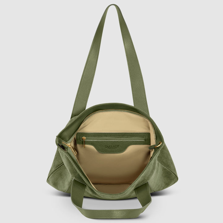 Italian Genuine Suede &amp; Full-Grain Leather Tote Bag | Varese