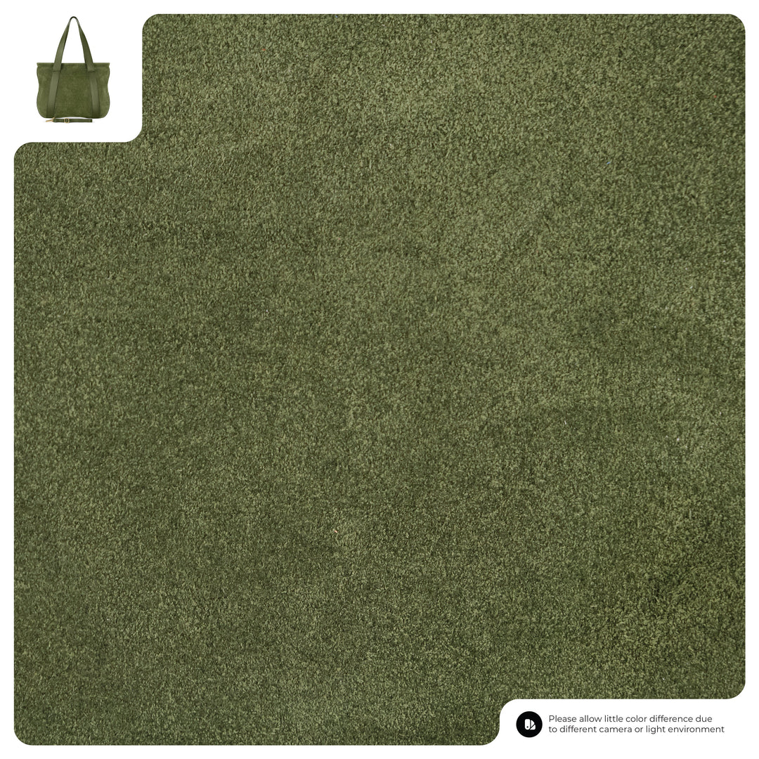 Italian Genuine Suede &amp; Full-Grain Leather Tote Bag | Varese