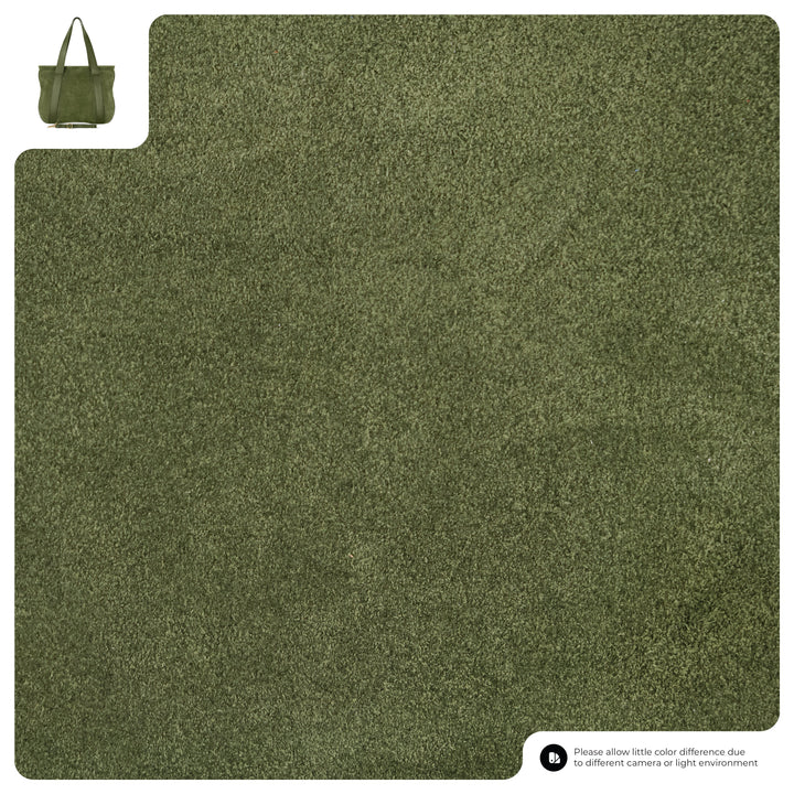 Italian Genuine Suede &amp; Full-Grain Leather Tote Bag | Varese