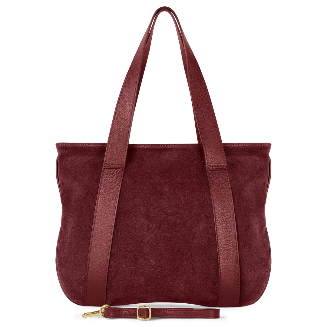 Italian Genuine Suede &amp; Full-Grain Leather Tote Bag | Varese