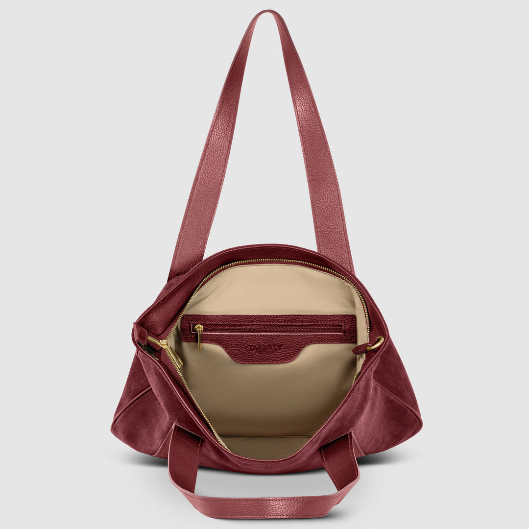 Italian Genuine Suede &amp; Full-Grain Leather Tote Bag | Varese
