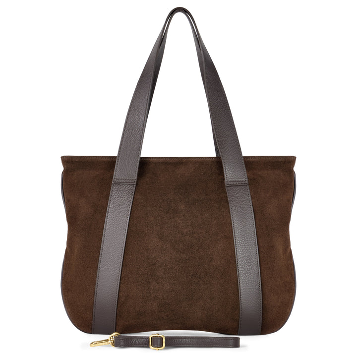 Italian Genuine Suede &amp; Full-Grain Leather Tote Bag | Varese