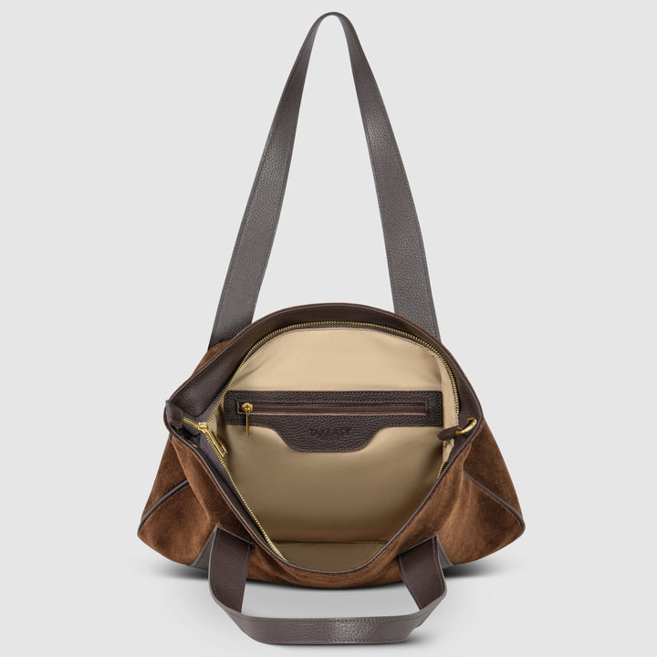 Italian Genuine Suede &amp; Full-Grain Leather Tote Bag | Varese