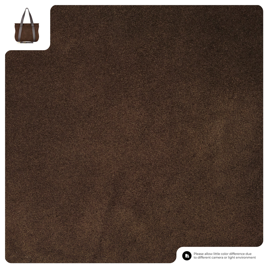 Italian Genuine Suede &amp; Full-Grain Leather Tote Bag | Varese